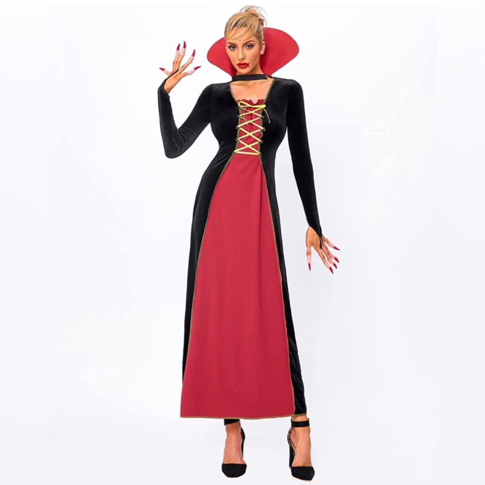 GIKING Women Halloween Costumes Adult Victorian Vampire Lac-Up Bodice Bustier